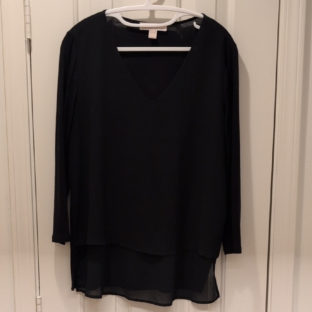 Michael Kors Black V-Neck Blouse
